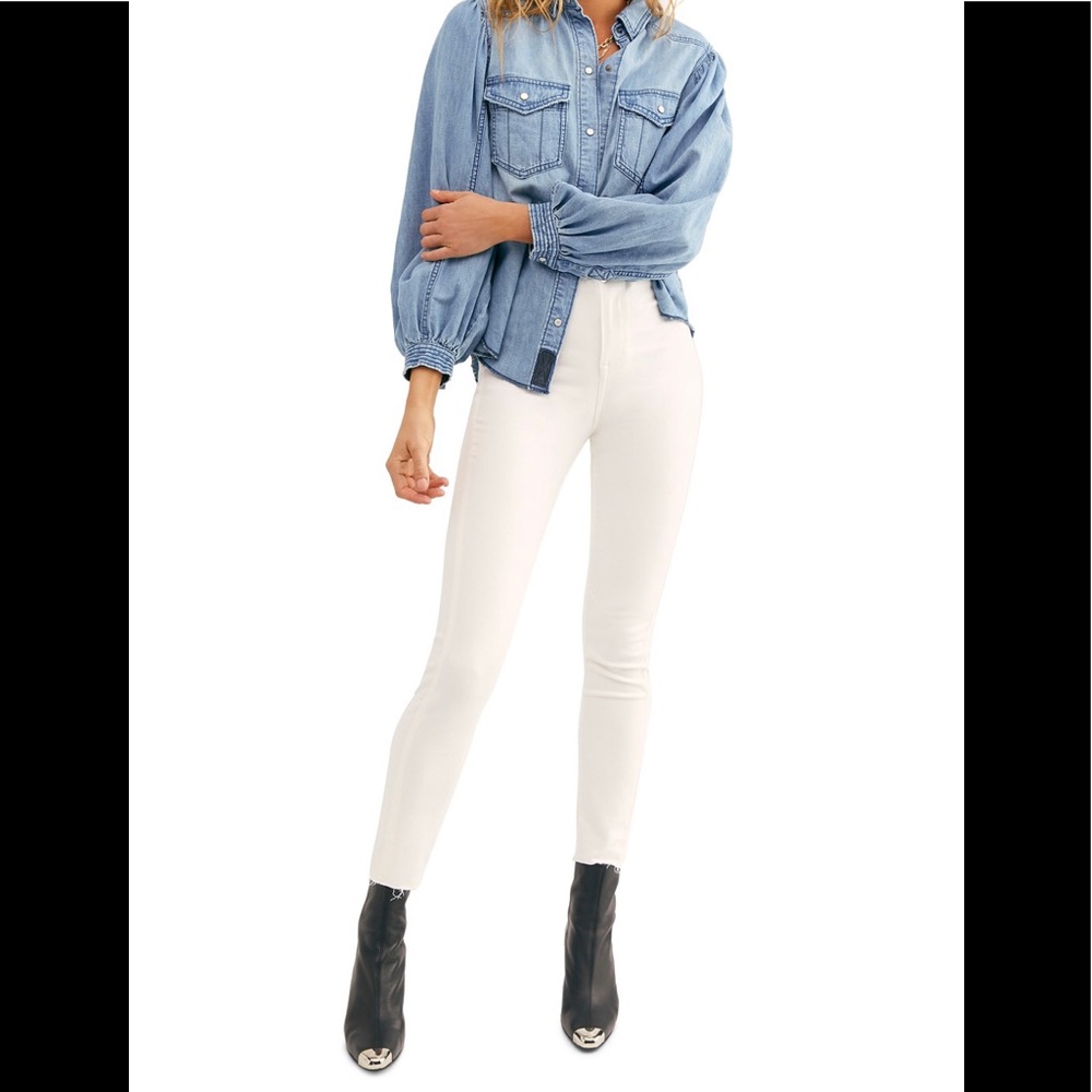 NWT Free People White Miles Away Skinny Jeans